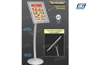 China A3 Poster Display Stands , Illuminated LED Poster Frame Stand Bevel Display wholesale