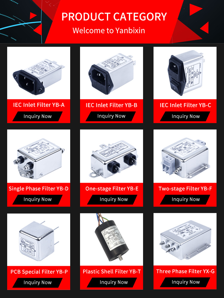 10A Fast-on Terminal Output Filter Single Phase EMI Filter For Fitness Equipment
