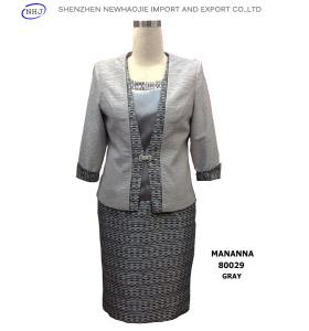 China MANANNA 80029 Apricot/Gray 2 pcs dress suit for wedding wholesale