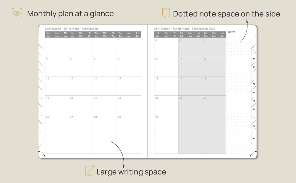 Ink Resistant Paper Custom Academic Planner , 7 Day Weekly Planner 2023 2023