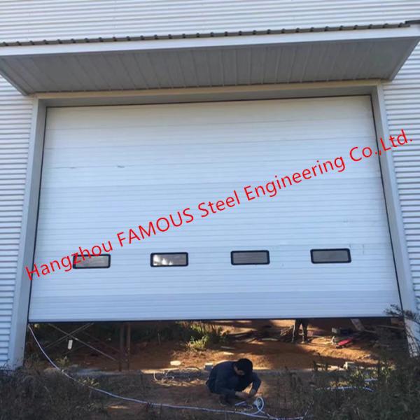 Full Vertical Lift Door Motorized Industrial Garage Doors With Transparent