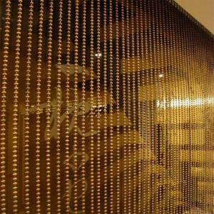 China 2015 Fashion Sparkled Gold Metal Ball Chain Curtain metal bead curtain wholesale