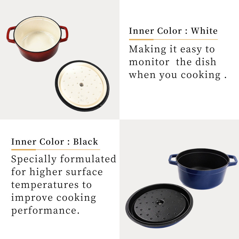 3L Cast Iron Dutch Oven With Lid Enameled Eco Friendly