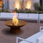80cm Backyard Rusty Metal Fire Bowls Corten Steel Wood Burning Outdoor Fire Pit