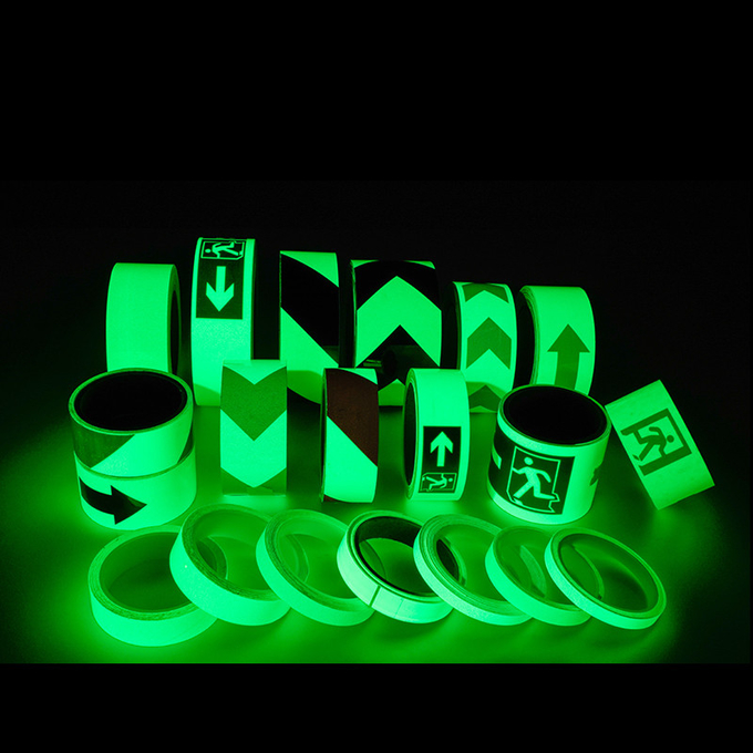 Custom Luminous Film Photoluminescent Tape Self-adhesive Glow in the Dark Warning Tape