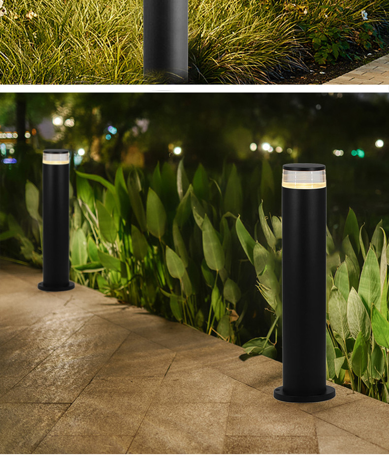 In Ground LED Lawn Lights Aluminum Acrylic 100x100x600MM 7 Watt Floor Wall Lawn