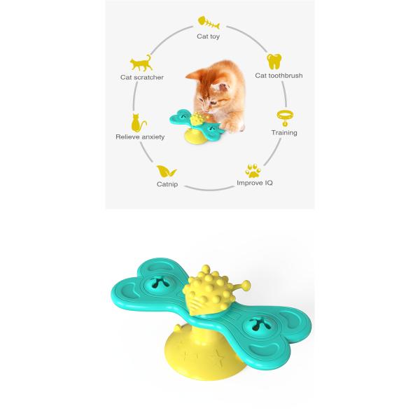 Pet Products Cat Toothbrush Multifunctional Interactive Windmill Catnip Toy