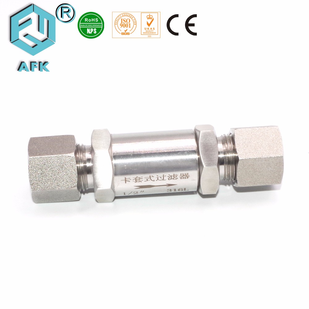 SS 6mm In Line Gas Strainers High Pressure Applied To Liquid Gas