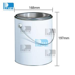 China Round Paint Tin Cans 4 Liter Empty Metal Paint Cans White Coating With Metal handle wholesale