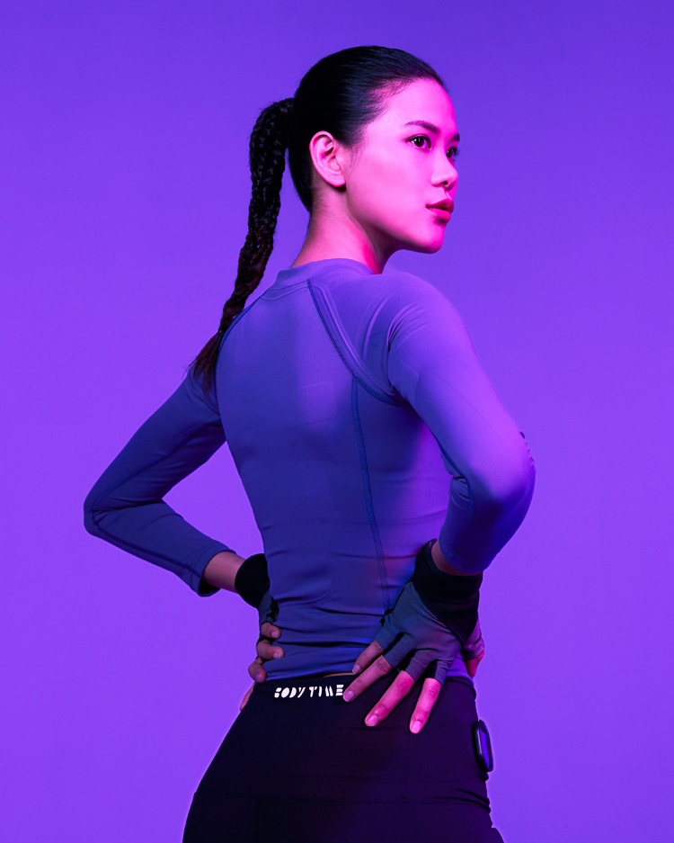 Purple SML Size Ems Training Clothes Dry Fit Workout Clothing Set CE Certified