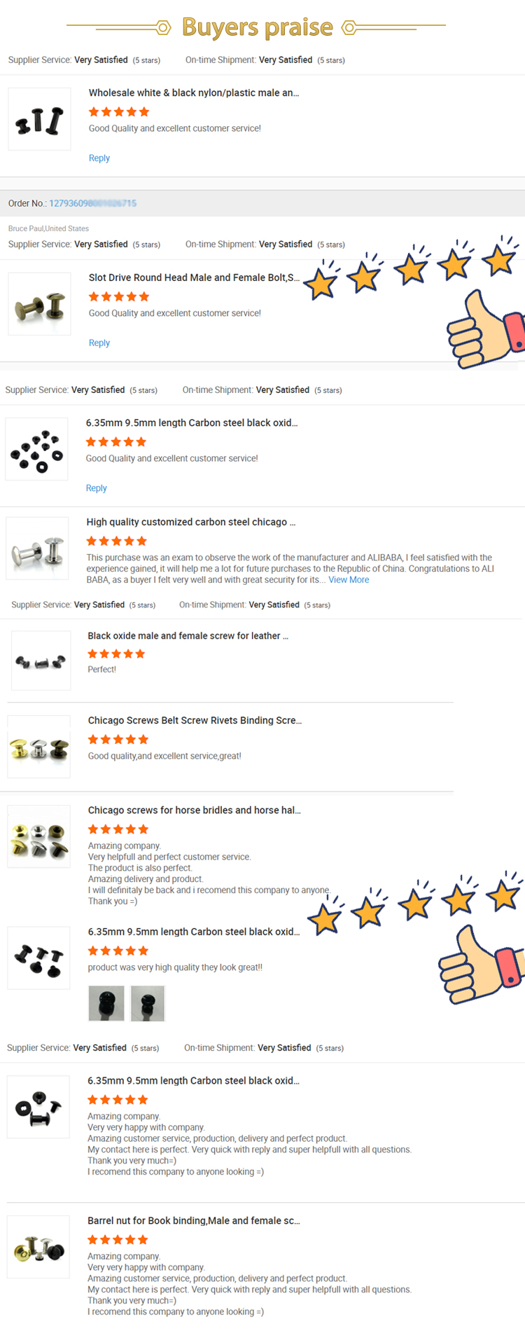 Binding Head Style Carbon Steel Chicago Screw Black Metal Screw Fastener