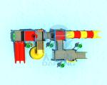 Kids Security Playground Water Slide Anti UV Outdoor Pool Slide With Buckets