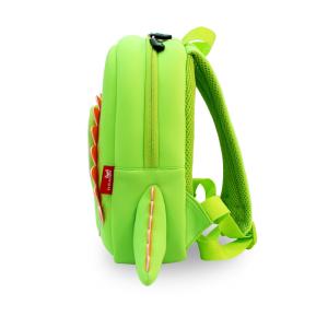 China Green Toddler Shark Backpack , Cool Kids Backpacks Neoprene Material wholesale
