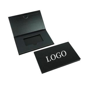 China Luxury Black Paper Card Box Packaging Custom Rigid Book Business Credit Wedding Gift Card Box wholesale