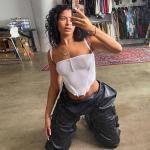 Halter Back Umbilical Ladies Camisole Tank Tops , Women's Camisole Tank Tops