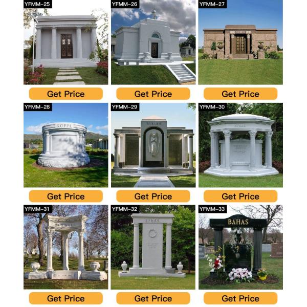 Outdoor Large Luxurious American Big Size Granite Family Mausoleum with Bronze Horse Statue