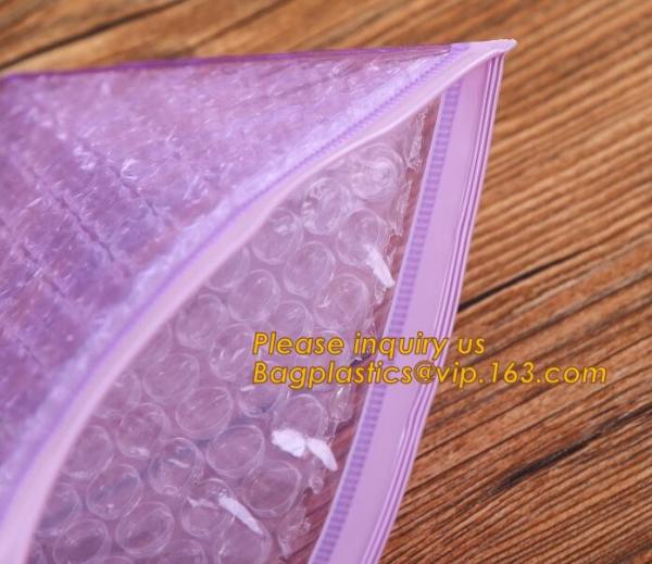 Cosmetic Slider Zip lockkk Bubble Bags Bubble Slide Pouch,Zip lockkk esd bubble bag bubble packaging wrap cosmetic pouch slide