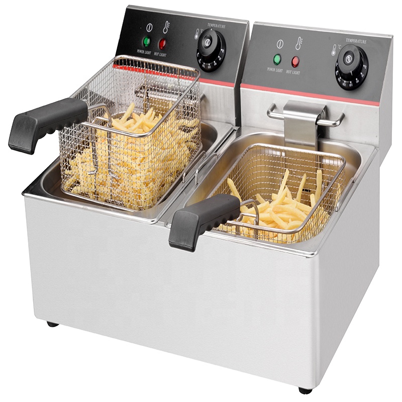 550x470x515 mm Commercial Chips 2-basket Gas Deep Fryer for Packaging Size