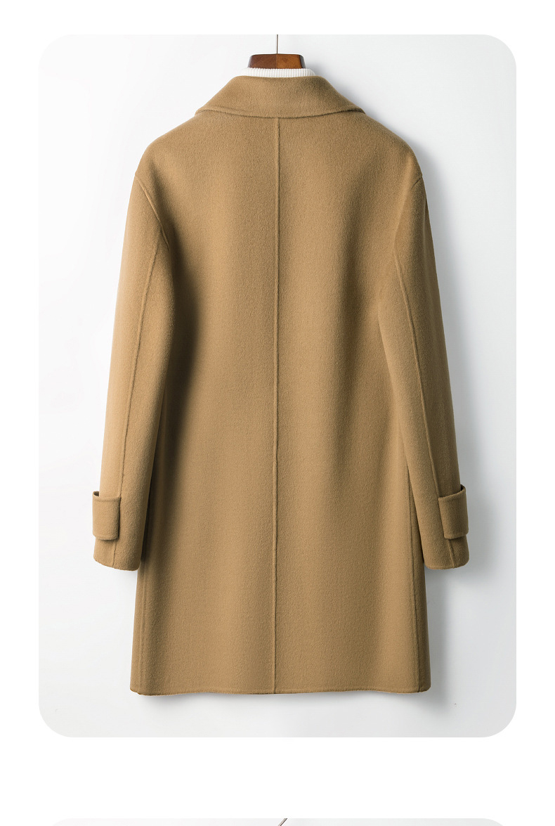 Cotton Lapel Men's Winter Coat Oversized Single Breasted Trench Jacket for Cold Days