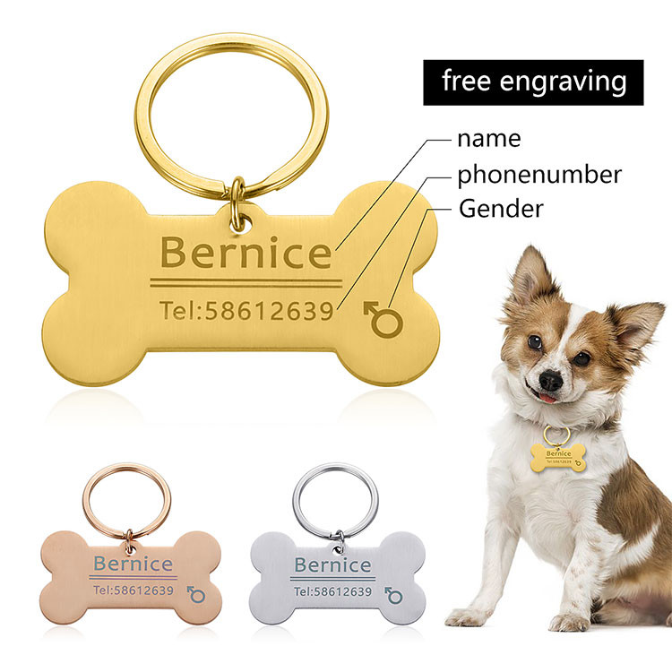 Personalized Dog Tags Paw Print Round Stainless Steel Pet Tag For Dogs And Cats
