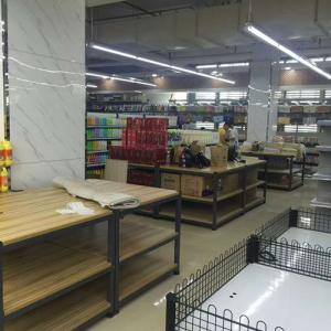 China Foldable Wooden Retail Display Shelves With Metal Frame SGS ISO9001 wholesale