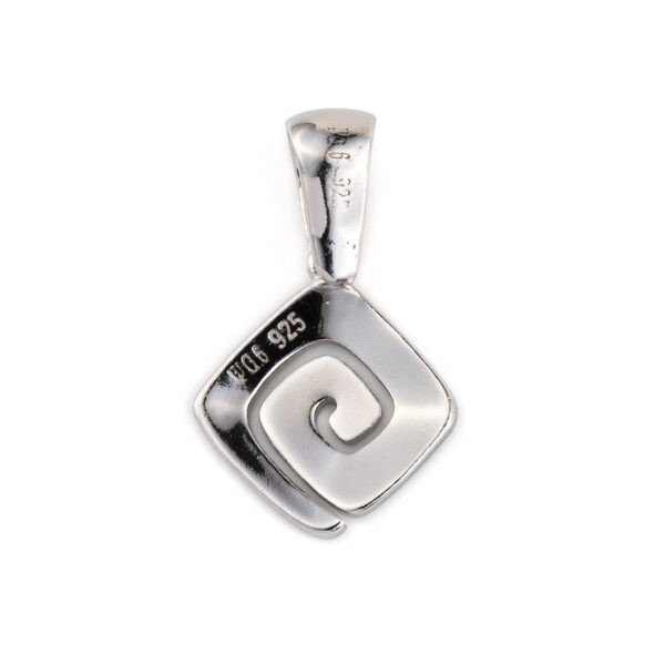925 With Sterling Silver Greek Key Meander Spiral Opal Pendant Womens Created Rainbow Opal Cocktail Pendant