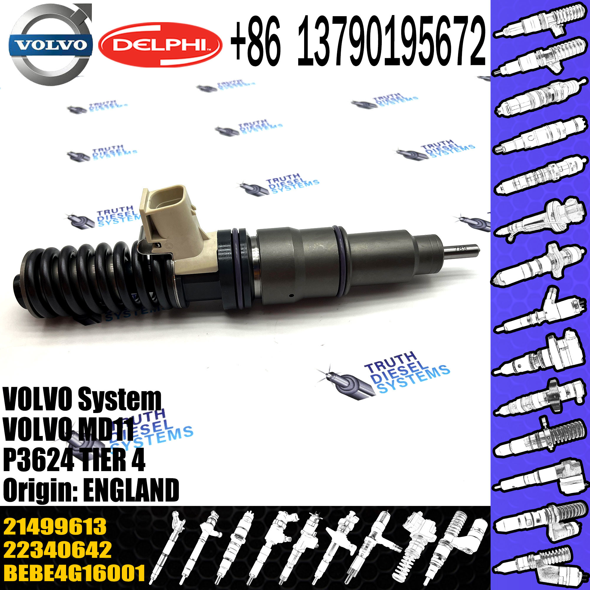 Direct Sale Diesel Fuel Injector 21499613 7421569191 BEBE4N01001 For VOL MD11 EURO 5 HIGH POWER