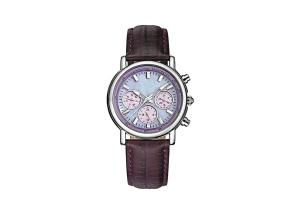 China Leather Strap Stainless Steel Ladies Watch Quartz Movt IP Plating Case Color wholesale