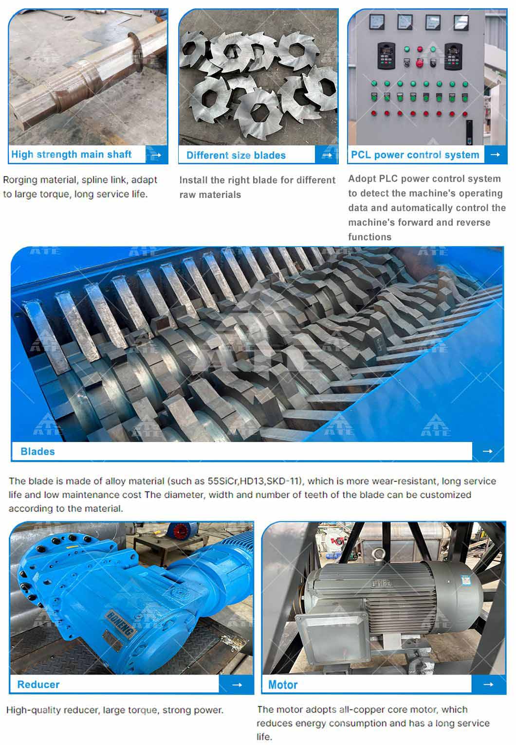 Industrial Scrap Metal Double Shaft Cable Tube Copper Cable Shredder
