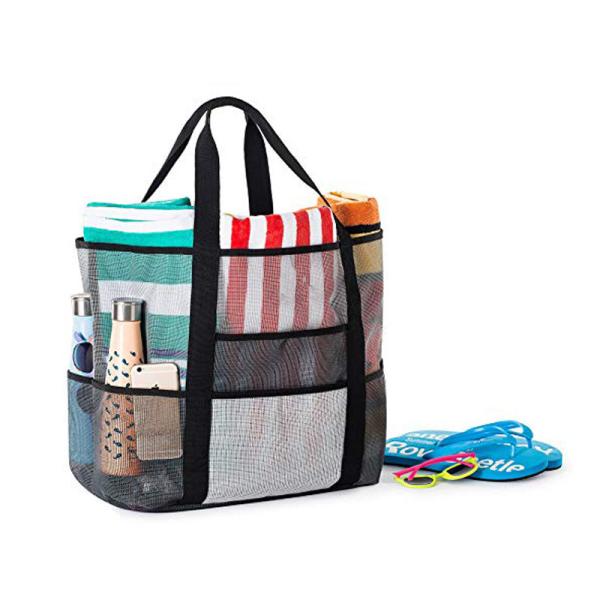 Grocery Mesh Tote, Summer Beach Bag Beach Bags Shopping Bags Toys Storage Bags Grocery Bags Picnics Bags Gym Bags