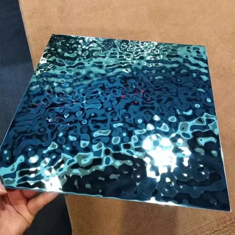 Water Ripple Mirror Polished Stainless Steel Corrugated Sheets AISI 304 316 Color Decorative Wall Panel