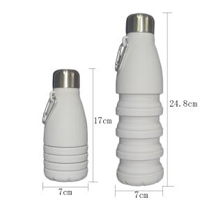 China Silicone Foldable Biodegradable Reusable Water Bottles 550ml Grey Customized wholesale