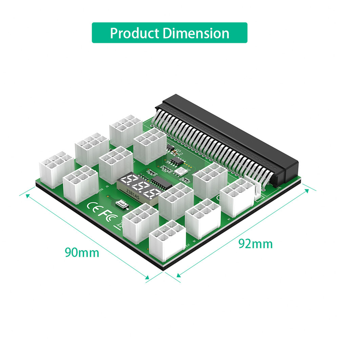 12 PCS ATX 6Pin Connectors Power Supply Breakout Board Adapter for ETH Bitcoin Mining
