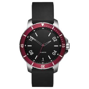 China Waterproof Simple Luxury Watches , Understated Mens Watches Black Silicone Strap wholesale