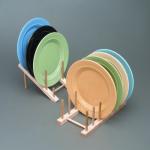 2 level bamboo plate drying rack