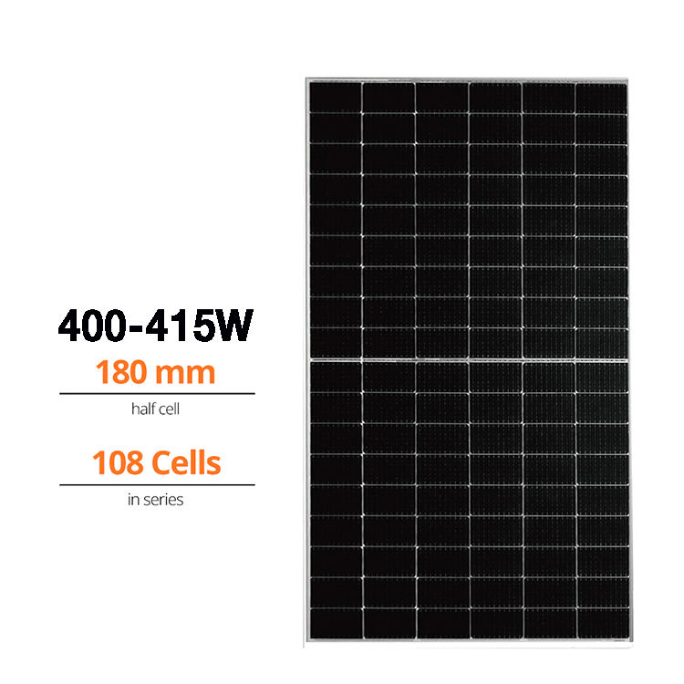 Industry reasonable price supply wholesale 400W 410W 415W full black photovoltaic system panel solar from china