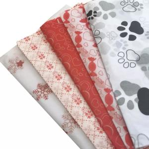 China Premium Double Sided Gift Luxury Red Orange Printed Logo Tissue Paper For Packaging wholesale