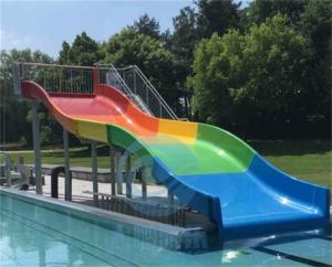 China Children Rainbow Color Fiberglass Family Wide Slide For Aqua Park wholesale