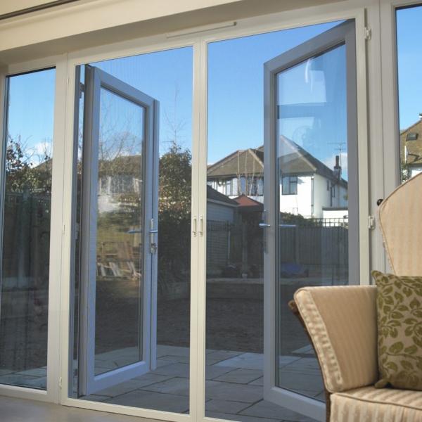 Modern Bathroom Glass Aluminum Hinged Sliding Doors For Residential House