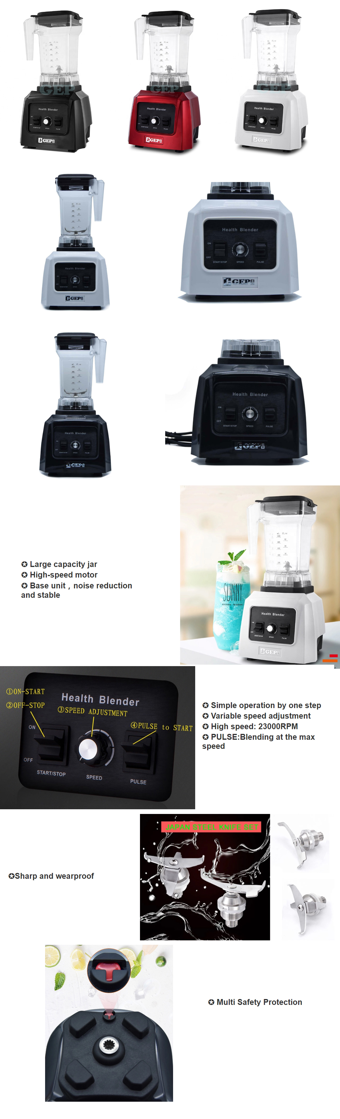 Private Mold 2L Ice Crush Smoothie Commercial Blender For 220V Baby Food Voltage