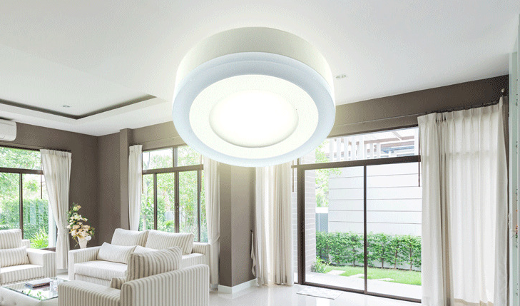 Round Square Double Color Led Ceiling Panel Lamp Surface Mounted SMD Recessed12+6W LED Panel Light