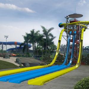 China Large Fiberglass Water Slides Equipment , Garden Water Slide For 4 Guests Per Time wholesale