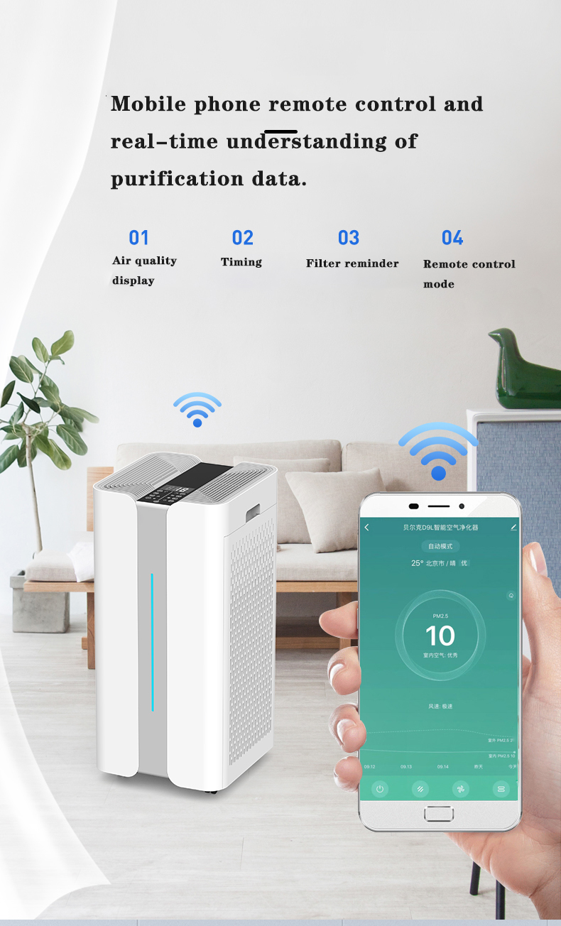 HOMEFISH Hepa Filter Commercial Air Purifier For Office Space OEM ODM