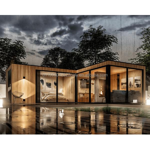 Steel Structure Wooden House Garden Bedroom Beach Scenery Characteristics Home Stay Hotel 20ft Wooden Container House