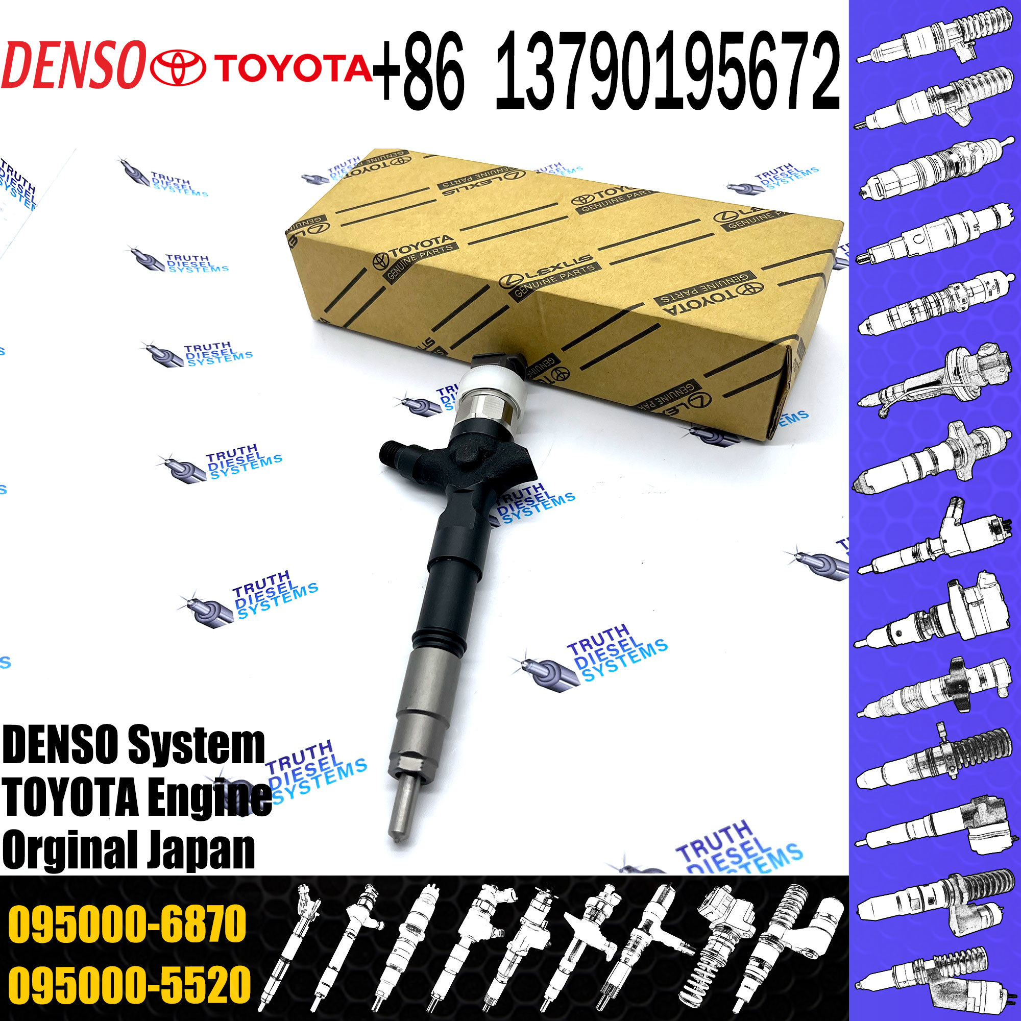 Diesel Common Rail Injector 095000 6870 0950006870 095000-6870 For Diesel Injector