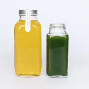 China Plastic Lids Glass Drink Bottles 300ml 500ml Juice Packaging Containers wholesale
