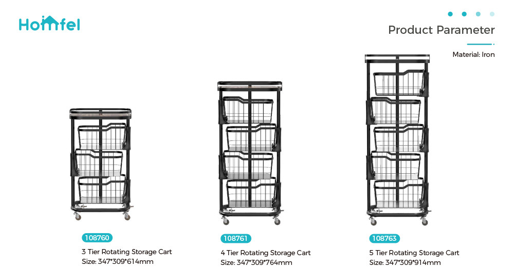 Rotating Storage Organizer Household Utility Cart Multifunctional Rolling Cart