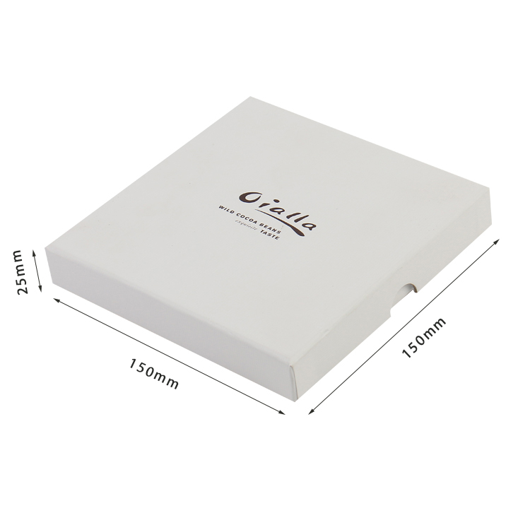 Custom White Square 2 Piece Paper Candy Chocolate Gift Box with Lid and Divider Slots