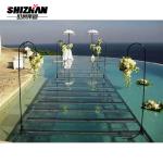 Large Corporate Event Stage Retractable Acrylic Tempered Glass Lights Round