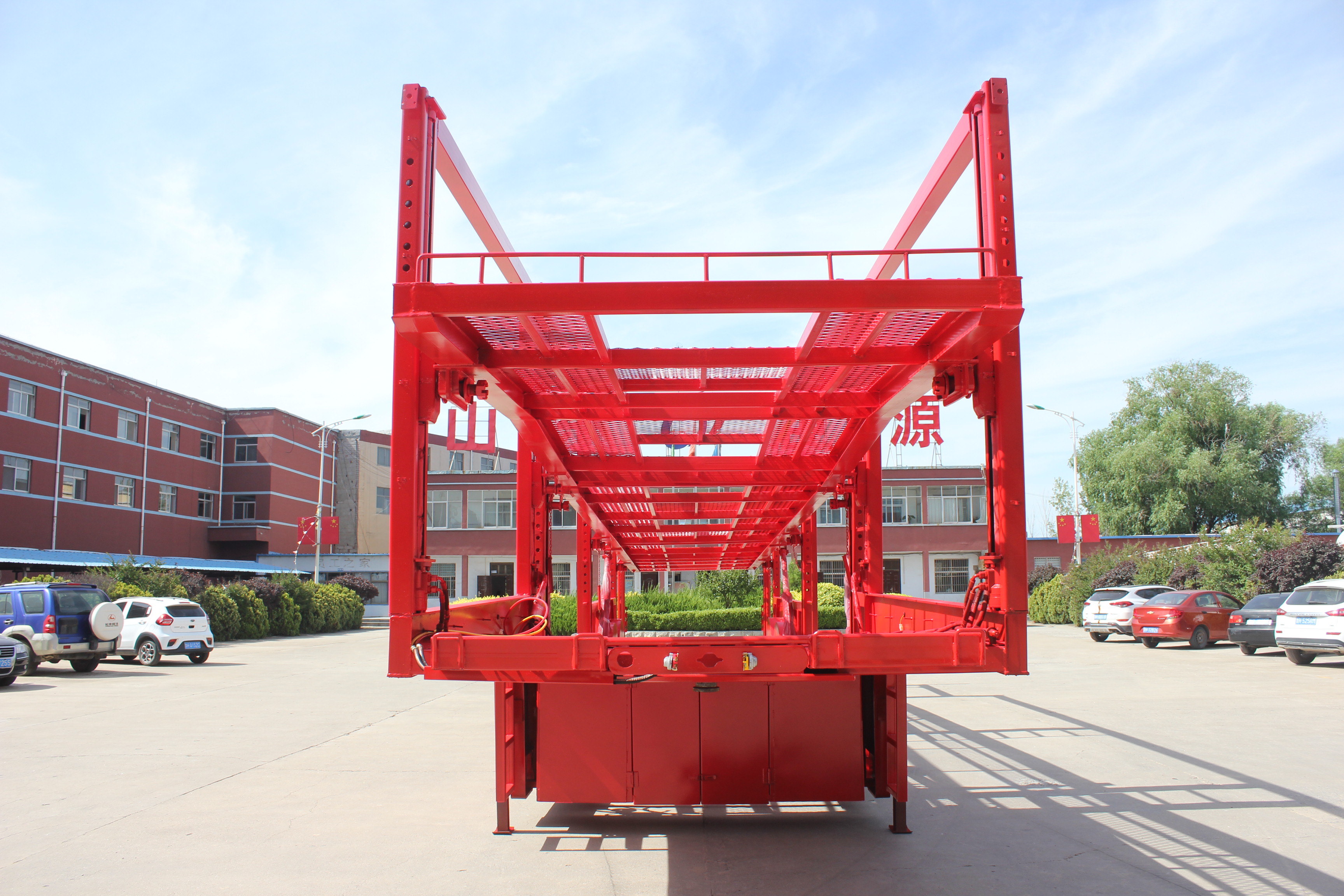 3 Axles Car Carrier Semi Trailer with Steel Material and 40000KG Payload